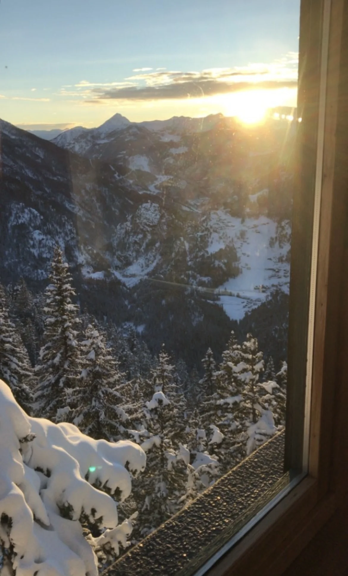 Vista panoramica Valmalenco al tramonto